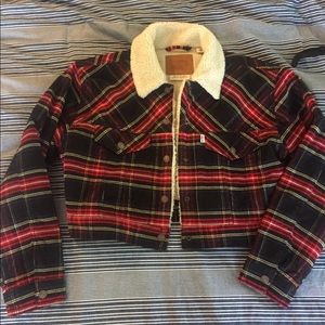 Levi’s cropped, corduroy, shearling lined jacket